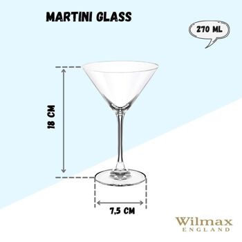 Martini Glass Set of 6 in Plain Box WL‑888030/6A (Set of 6) 2