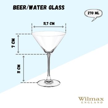 Martini Glass Set of 6 in Plain Box WL‑888030/6A (Set of 6) 3