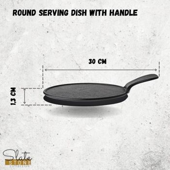 ROUND SERVING DISH WITH HANDLE 30.5 X 21.5 CM WL-661137 / A 3