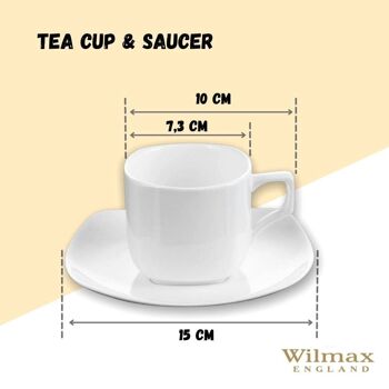 Tea Cup & Saucer Set of 6 in Color Box WL‑993003/6C 3