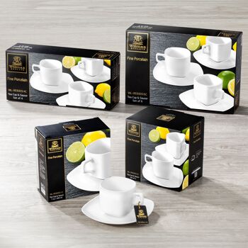 Tea Cup & Saucer Set of 6 in Color Box WL‑993003/6C 5