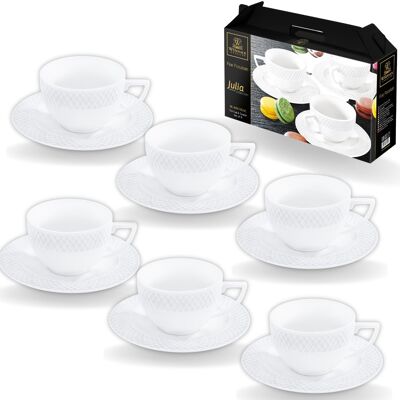 Set di 6 tazze da tè con piattino in confezione regalo WL‑880105/6C
