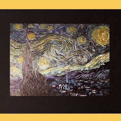 Starry Night by Van Gogh Metallic Art | 3D Light Effect