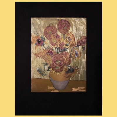 Sunflowers by Van Gogh Metallic Art | 3D Light Effect