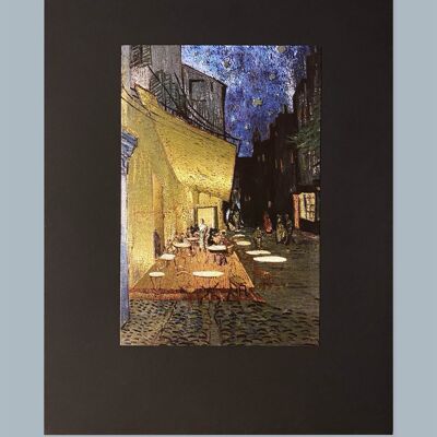 Cafe on the Terrace by Van Gogh Metallic Art | 3D Light Effect