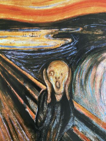 Scream par Munch Art métallique | Effet de lumière 3D 2