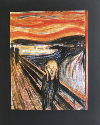 Scream par Munch Art métallique | Effet de lumière 3D 4