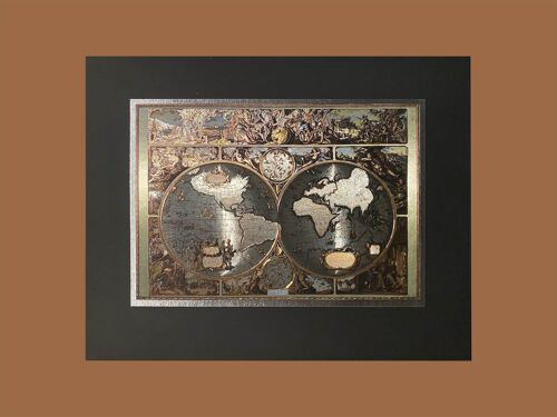 Adam and Eve Map Metallic Art | 3D Light Effect