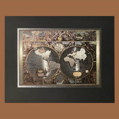 Adam and Eve Map Metallic Art | 3D Light Effect