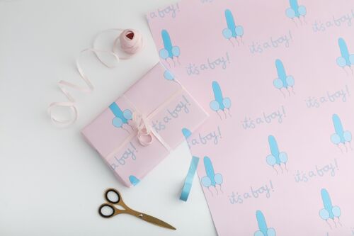It's A Boy Gift Wrap | New Baby Gift Wrap | Wrapping Paper