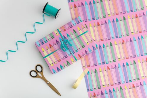Crayon Gift Wrap | Wrapping Paper | Baby Shower Gift Wrap