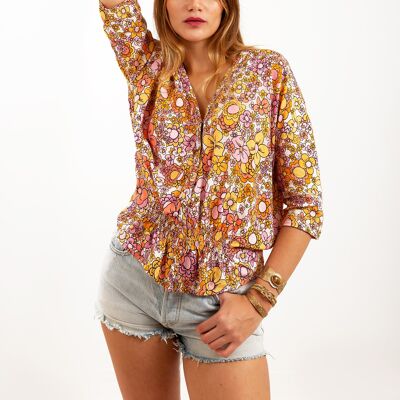 Floral Ruched Blouse