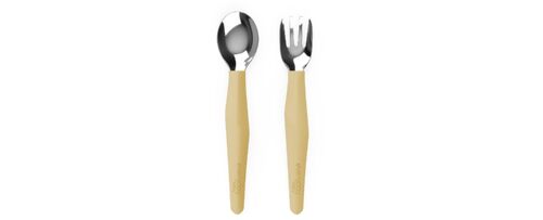 Stainless Steel Cutlery Soft Yellow 2-Pack