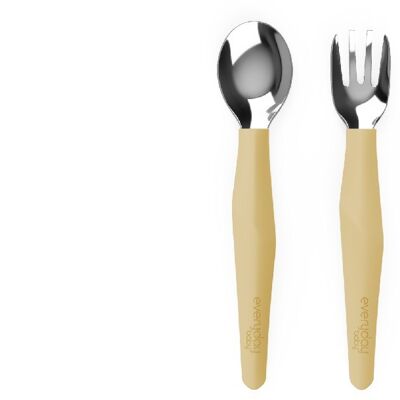 Stainless Steel Cutlery Soft Yellow 2-Pack