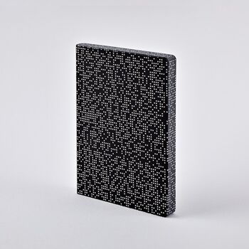 Analogique - Graphique L | carnet nuuna A5+ | Grille de points de 3,5 mm | Papier premium 120 g | cuir noir | produit durablement en Allemagne 1