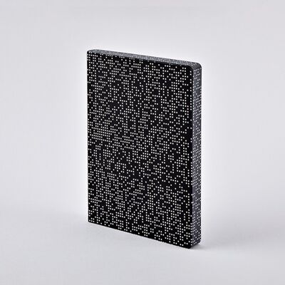 Analógico - Gráfico L | libreta nuuna A5+ | cuadrícula de puntos de 3,5 mm | Papel premium de 120 g | cuero negro | producido de forma sostenible en Alemania