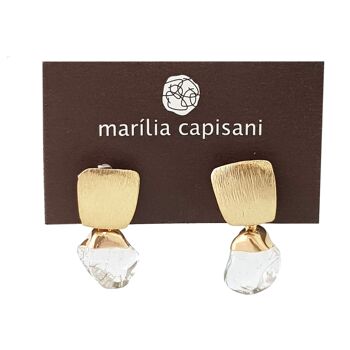 Boucle d'oreille Marilia Capisani Mini Cristal Naturel 1