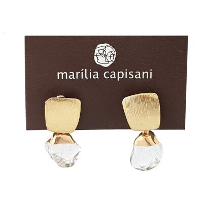 Boucle d'oreille Marilia Capisani Mini Cristal Naturel