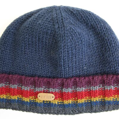 PK1911 Cappello Rib Pullon Con Risvolto Blu