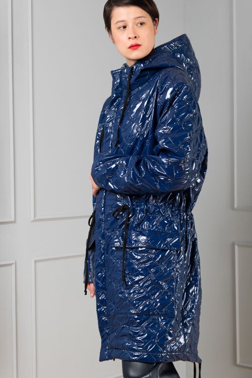 Castor dark blue unisex fishtail parka