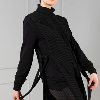 Taru black open sides sleeveless sweater