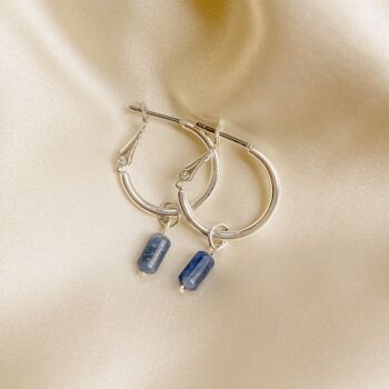 Boucles d'oreilles violettes ♡ pierre naturelle argent bleu