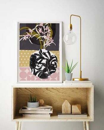 NOIR ET BLANC VASE Giclee Fine Art Print - A2 3