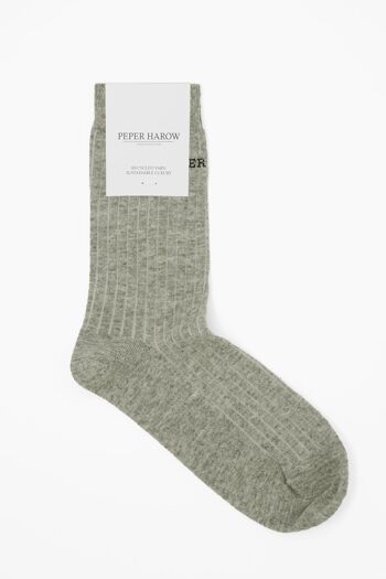 Chaussettes Femme Côtelées Recyclées - Gris 2