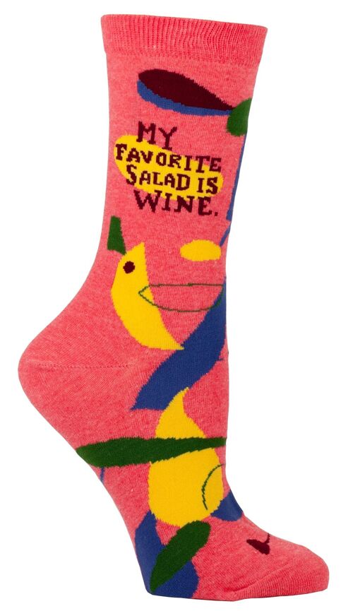 My Favorite Salad is Wine Crew Socks