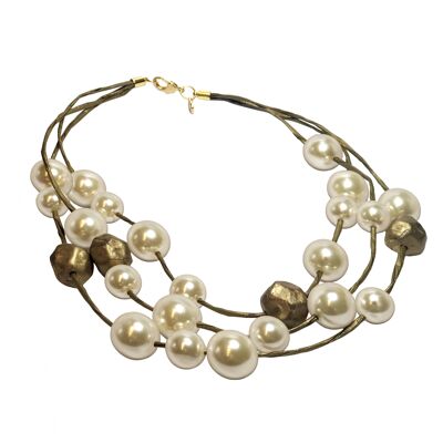 Marilia Capisani Recycling-Papier und Perlen Mode Halskette