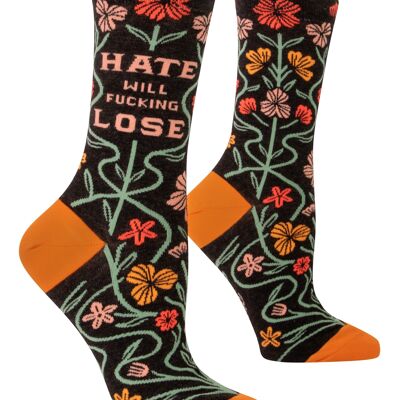 Hate Will Fucking Lose Crew Chaussettes