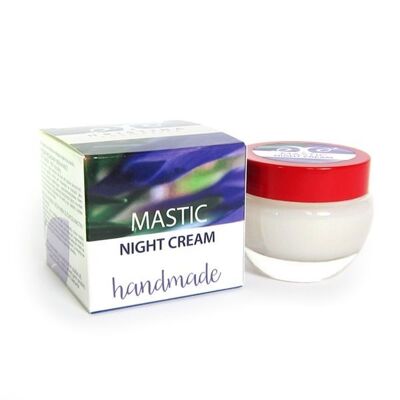 Gesichts-Nachtcreme mit Mastix - Handgemacht - Anti-Falten, 50 ml
