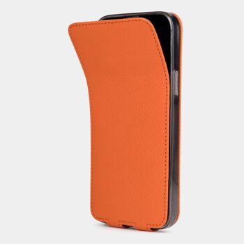 etui iphone 13 pro - cuir premium orange 4