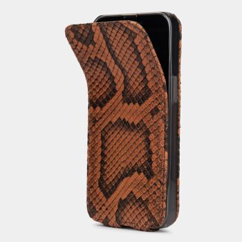 etui iphone 13 pro - cuir python cognac 2