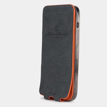 etui iphone 13 mini - cuir premium orange 6