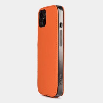 etui iphone 13 mini - cuir premium orange 7