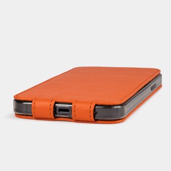 etui iphone 13 mini - cuir premium orange 8