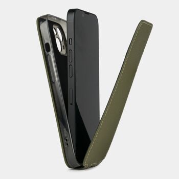 etui iphone 13 mini - cuir premium vert 2