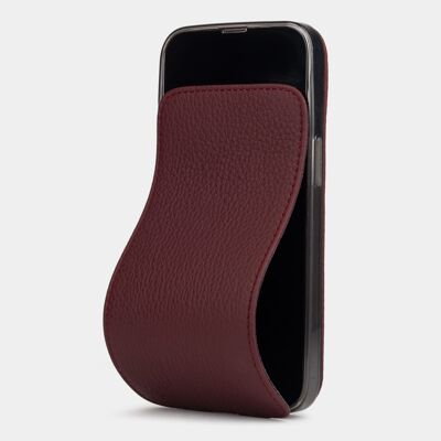 Funda para iphone 13 mini - piel de primera calidad burdeos