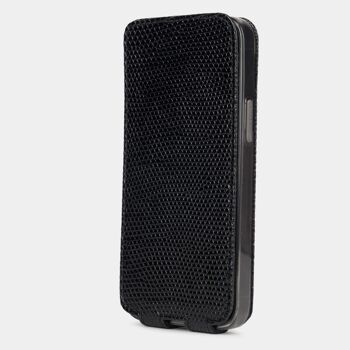 etui iphone 13 mini  -  cuir lezard noir 4