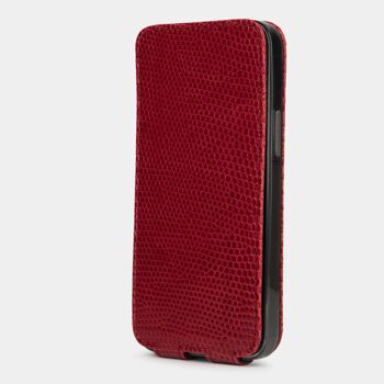 etui iphone 13 mini  -  cuir lezard rouge 4