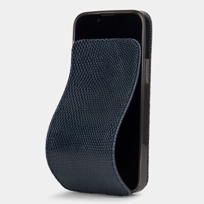 iphone 13 mini case - blue lizard leather