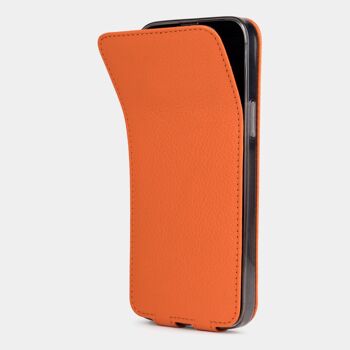 etui iphone 13 pro max - cuir premium orange 4