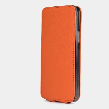 etui iphone 13 pro max - cuir premium orange 5