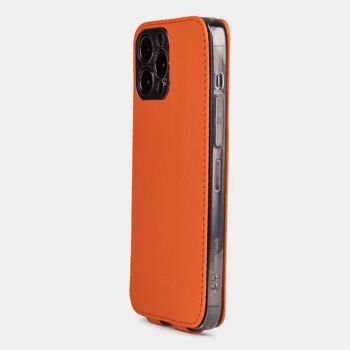 etui iphone 13 pro max - cuir premium orange 7