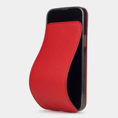 iphone 13 pro max case - red premium leather