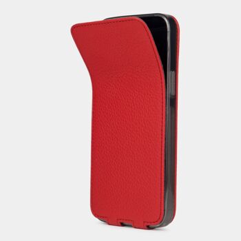 etui iphone 13 pro max - cuir premium rouge 4