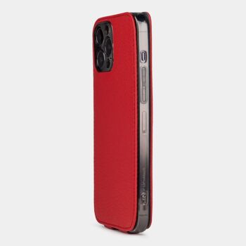 etui iphone 13 pro max - cuir premium rouge 7