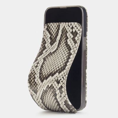 iphone 13 pro max case - natural python leather