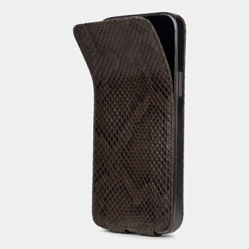 etui iphone 13 pro max - cuir python brun 2